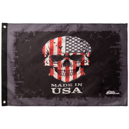 Made In USA Skull 2x3 Grommet Whip Flag