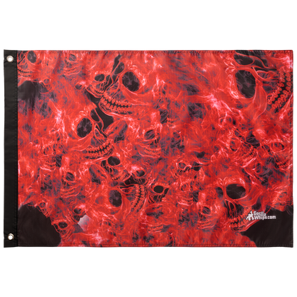 Smoke Skull Red 2x3 Grommet Whip Flag