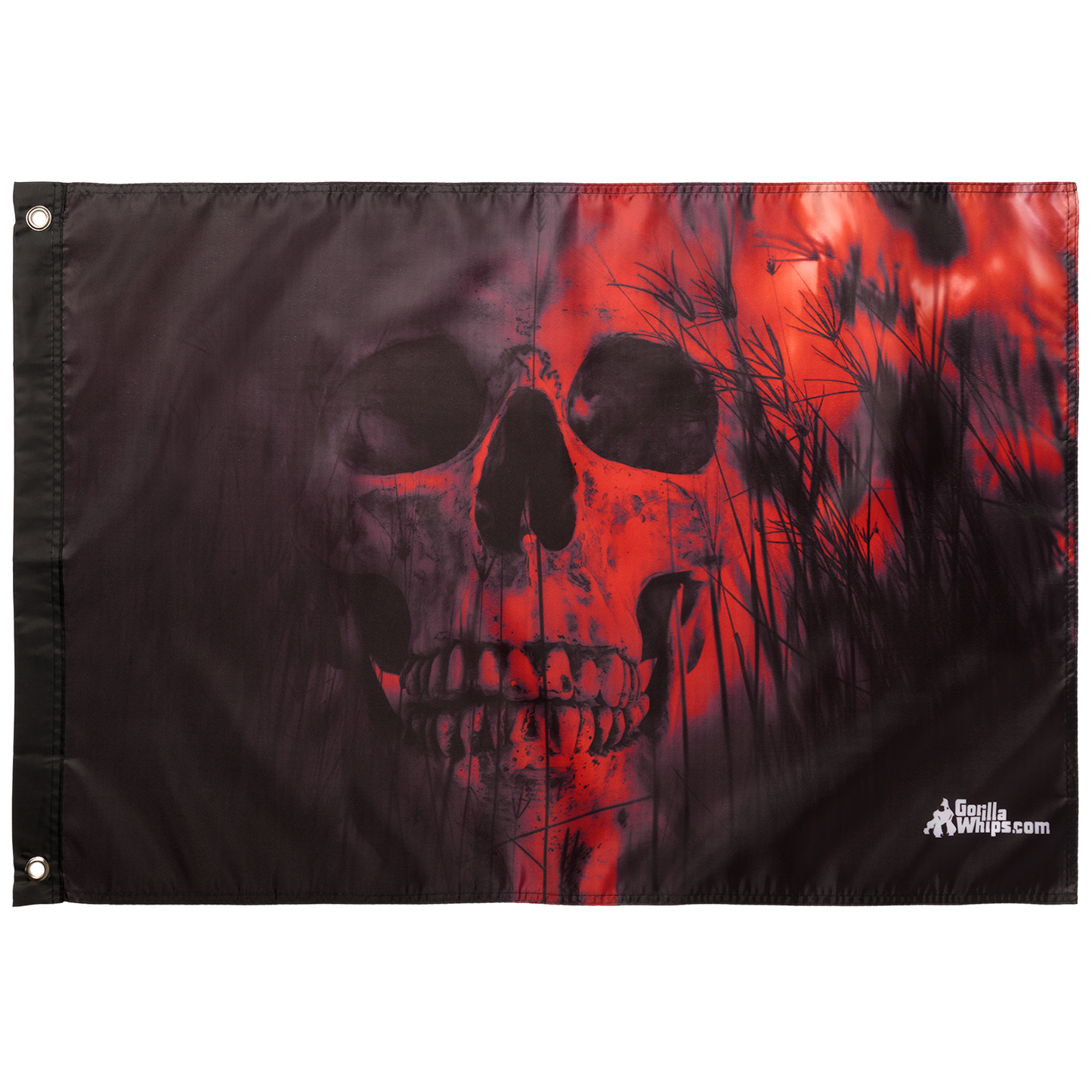 Red Skull 2x3 Grommet Whip Flag