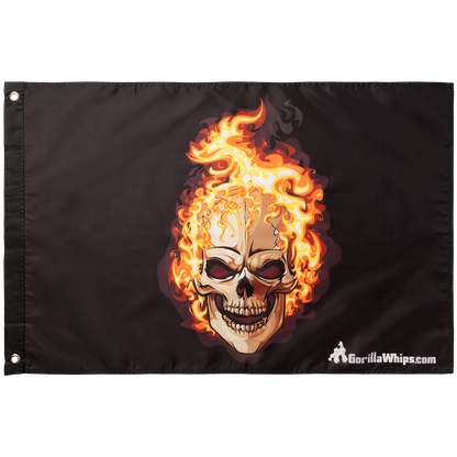 Flames Skull 2x3 Grommet Whip Flag