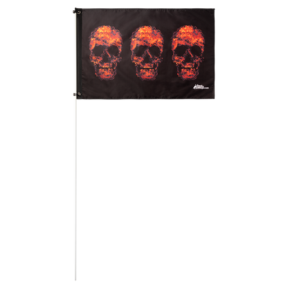 3 Skulls 2x3 Grommet Whip Flag