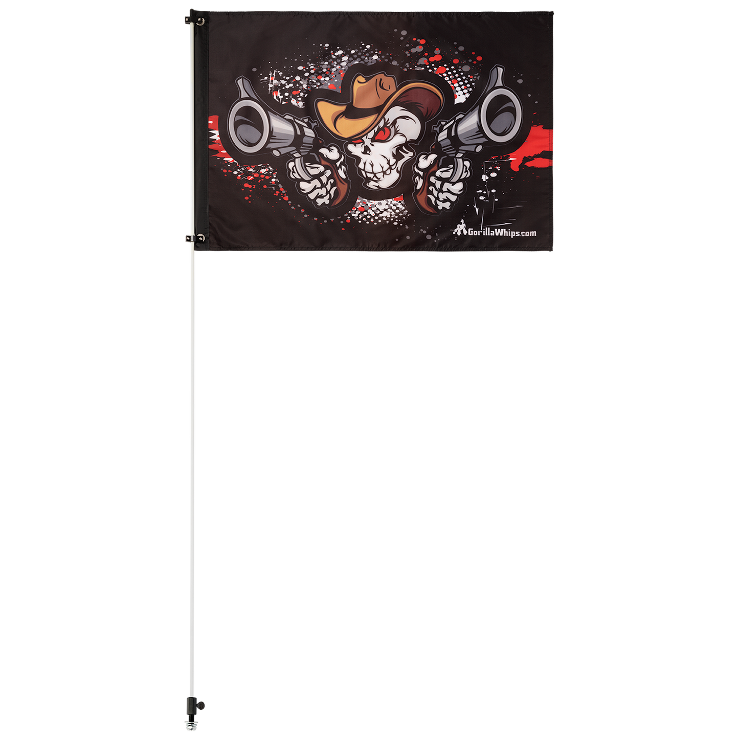 Double Guns Skull 2x3 Grommet Whip Flag
