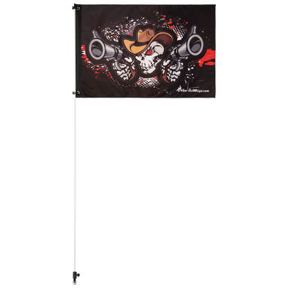 Double Guns Skull 2x3 Grommet Whip Flag