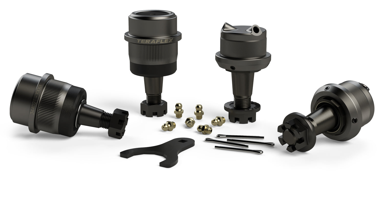 07-18 Wrangler JK Dana 30/44 HD Ball Joint Kit w/ Knurl Upper & Lower Set of 4 TeraFlex