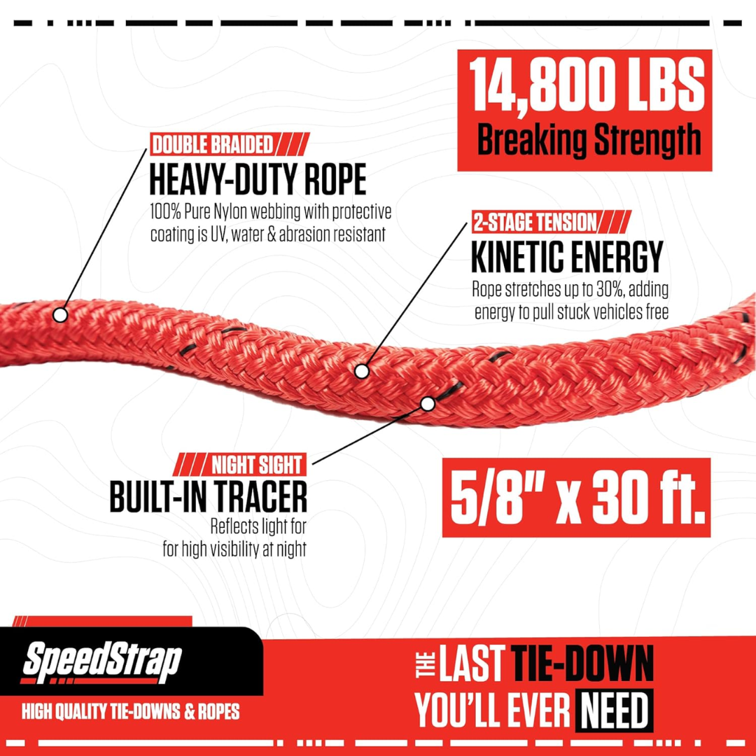 5/8 Inch Lil Mama Kinetic Recovery Rope - 30 Foot