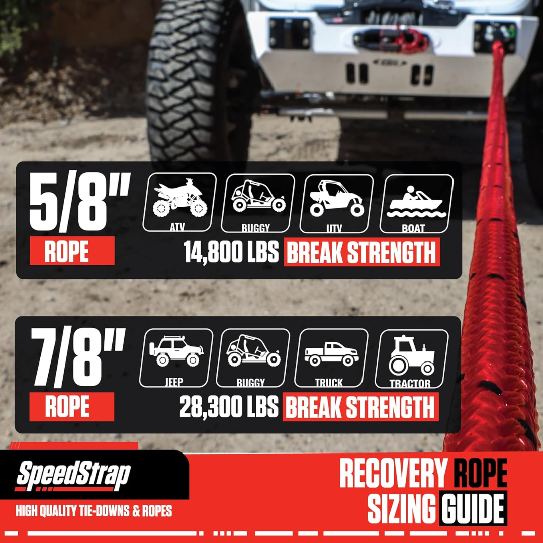 5/8 Inch Lil Mama Kinetic Recovery Rope - 30 Foot