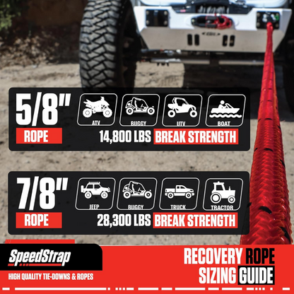 5/8 Inch Lil Mama Kinetic Recovery Rope - 30 Foot