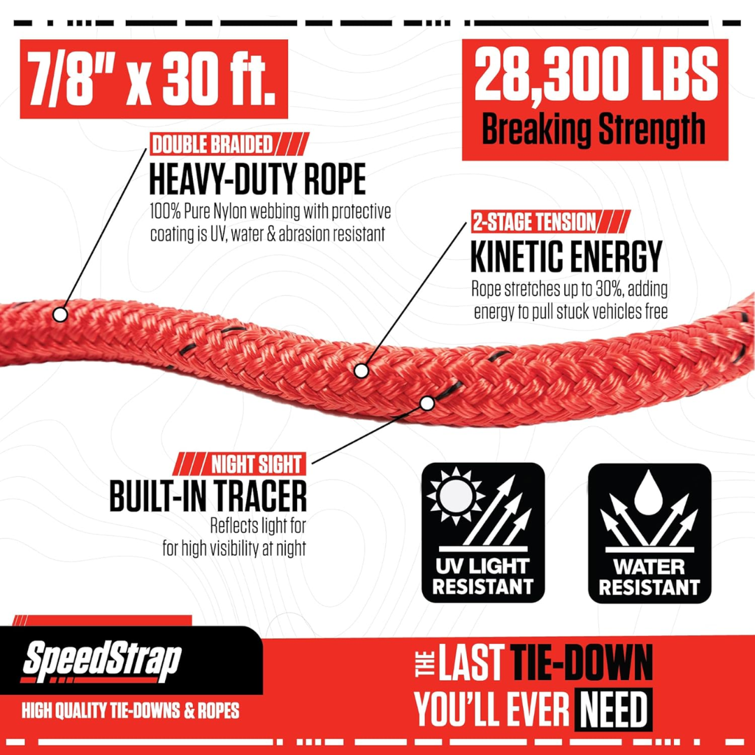 7/8 Inch Big Mama Kinetic Recovery Rope - 30 Foot