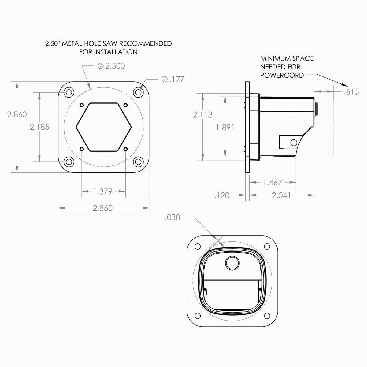 S1 Flush Mount Spot LED White Baja Designs - 381001WT
