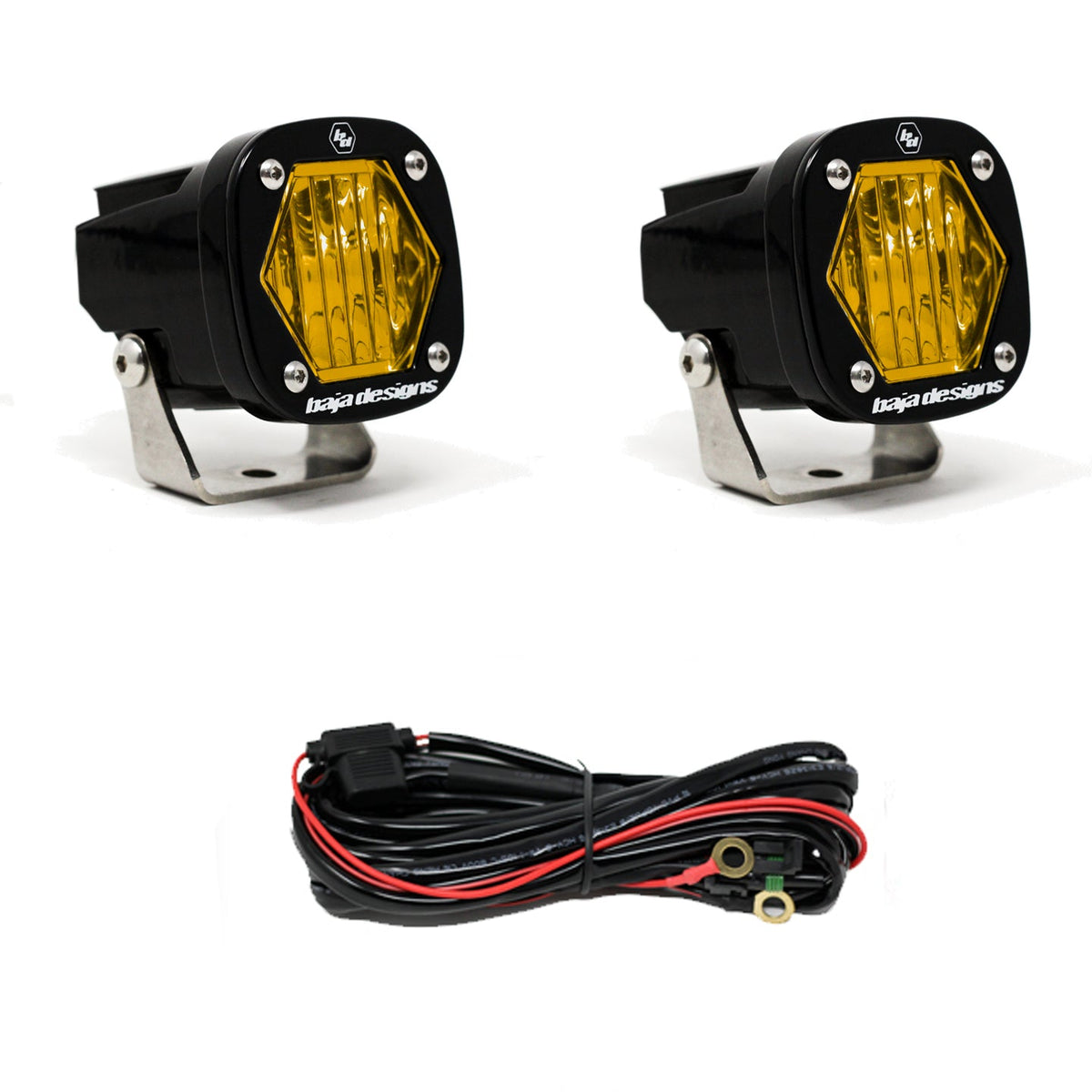 S1 Baja Amber Wide Cornering LED Light with Mounting Bracket Pair Baja Designs - 387815
