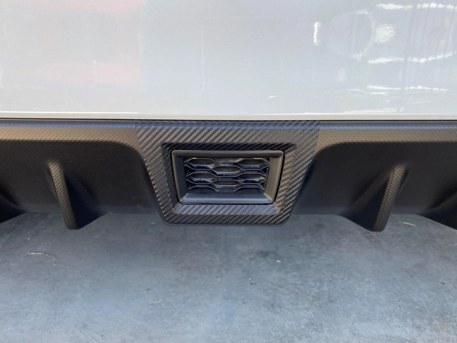 3D Carbon Fiber Rear Fog / F1 Bumper Cover Overlay - 2015-2021 WRX / STI