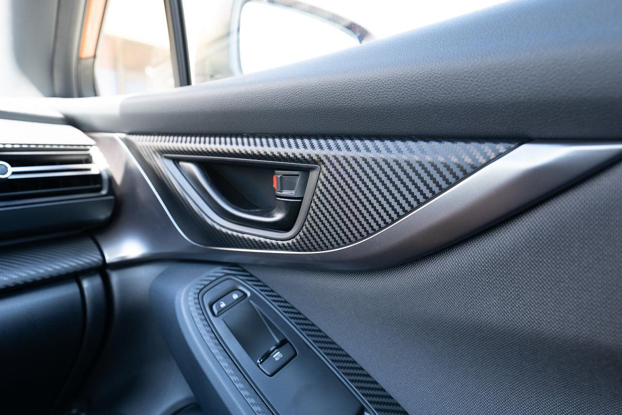 3D Carbon Interior Door Handle Trim Overlay Part 1 - 2022+ Subaru WRX