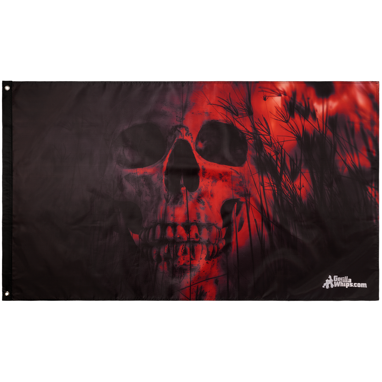 Red Skull 3x5 Grommet Whip Flag