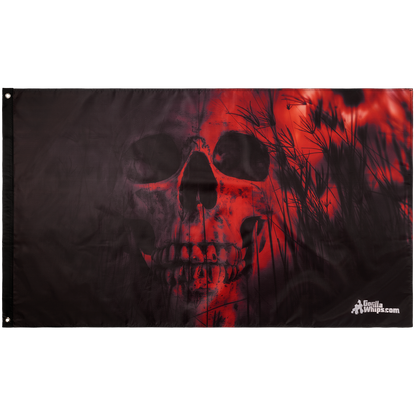 Red Skull 3x5 Grommet Whip Flag