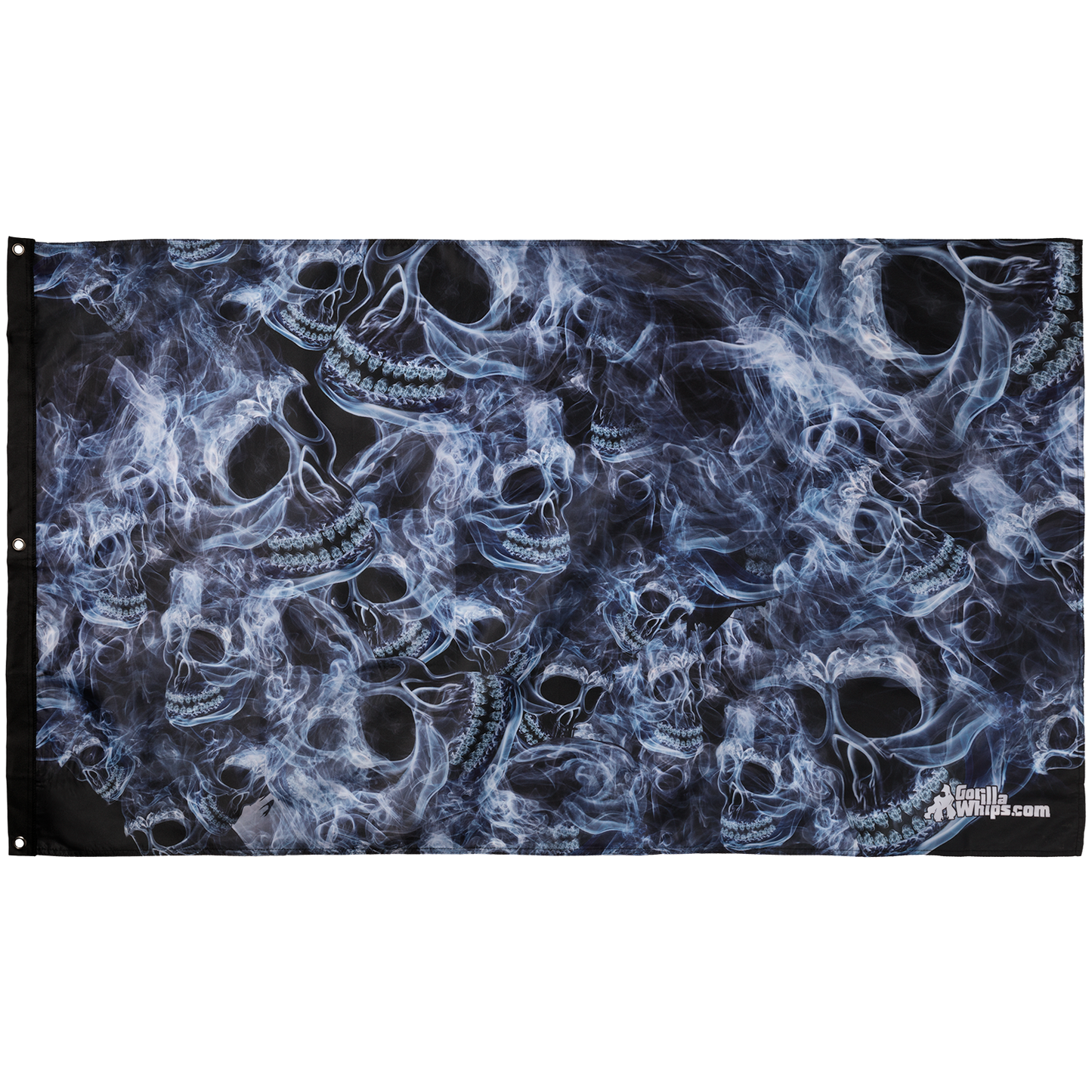 Smoke Skull 3x5 Grommet Whip Flag