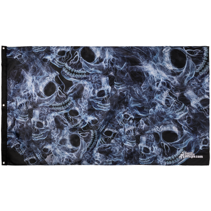 Smoke Skull 3x5 Grommet Whip Flag