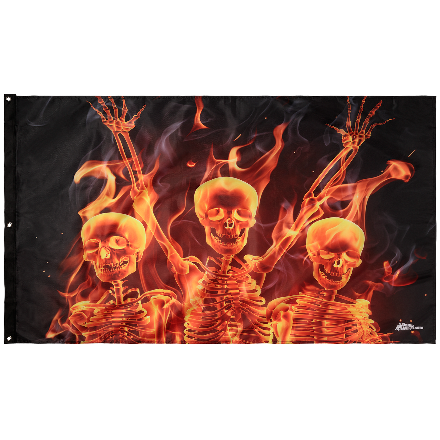 Party Skulls 3x5 Grommet Whip Flag