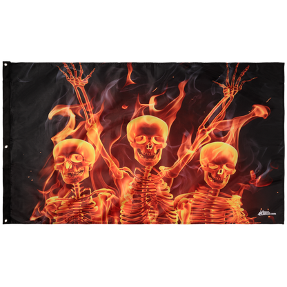 Party Skulls 3x5 Grommet Whip Flag
