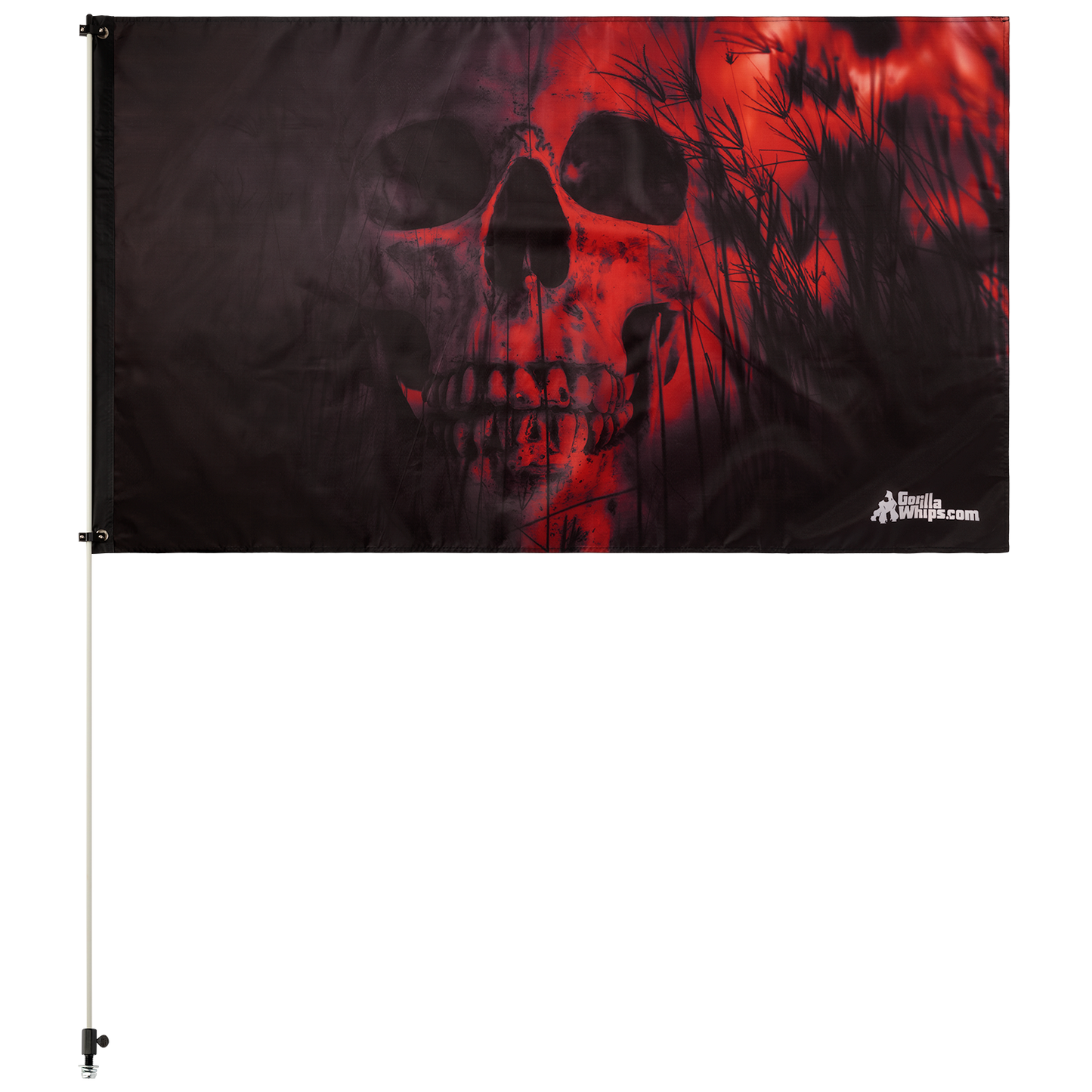 Red Skull 3x5 Grommet Whip Flag