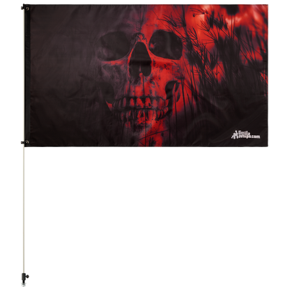 Red Skull 3x5 Grommet Whip Flag