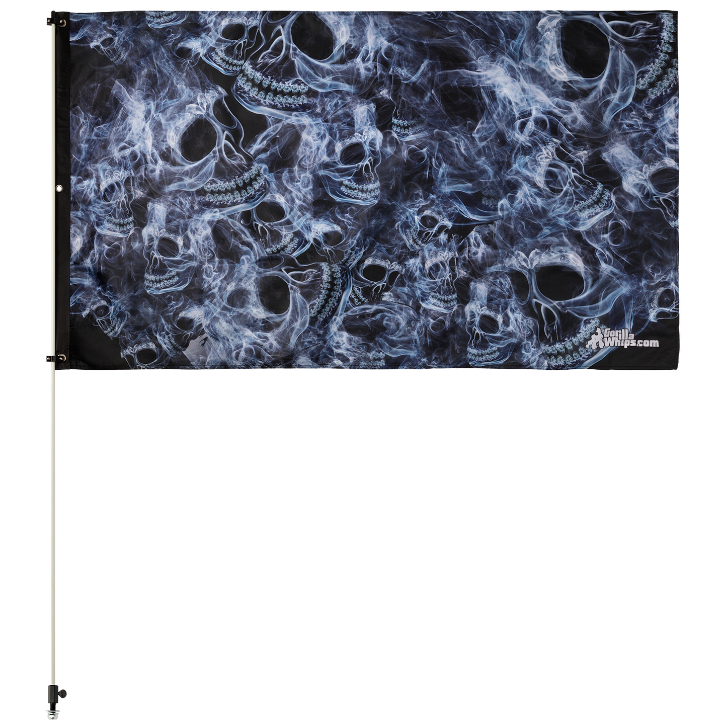 Smoke Skull 3x5 Grommet Whip Flag