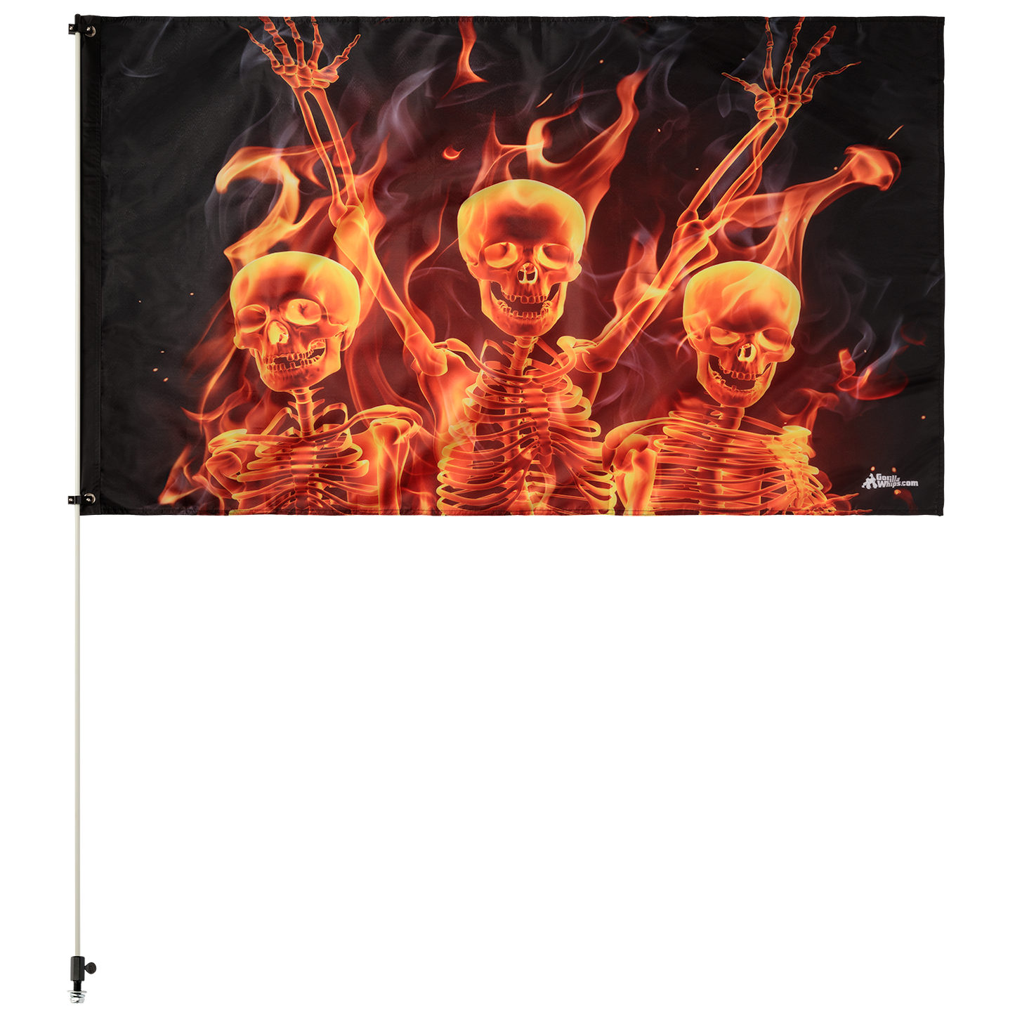 Party Skulls 3x5 Grommet Whip Flag