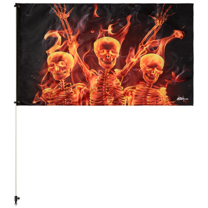 Party Skulls 3x5 Grommet Whip Flag