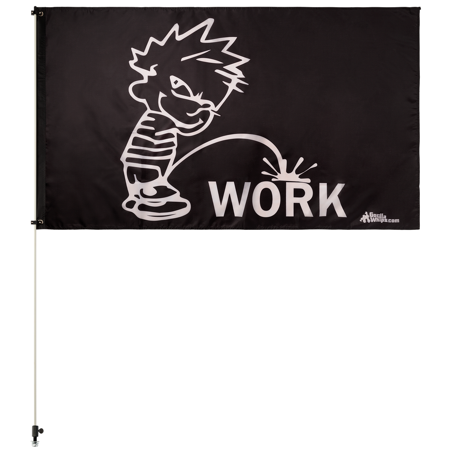 Pee On Work 3x5 Grommet Whip Flag