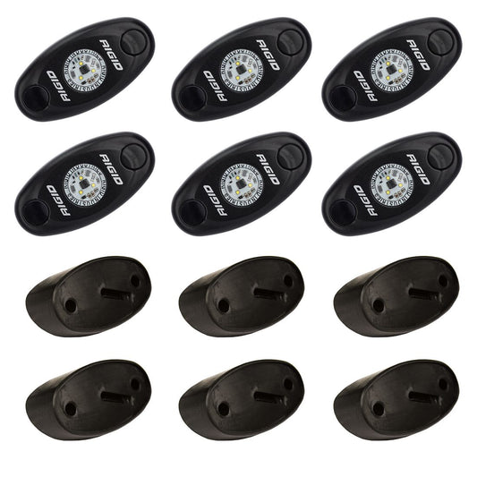Rock Light Kit Amber Set of 6 Lights A-Series RIGID Industries - Default Title