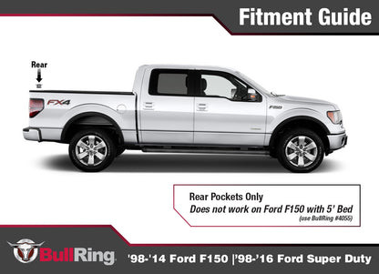 Ford Flush Fit Retractable Tie Down Anchors Rear only '98-'14 Ford F150 '98-'16 Ford F-250/F-350 Super Duty Bullring