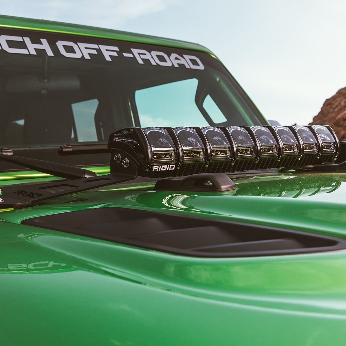 Rigid Industries 18-Pres Jeep Wrangler JL Adapt Hood Mount Fits Adapt Series