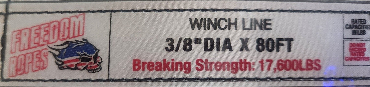 3/8"x100' Freedom Extension Winchline with Soft Shackle (Extension Winchline has soft loops at both ends)