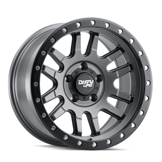 Dirty Life 9309 Canyon Pro 17x9/6x139.7 BP/0mm Offset/106mm Hub Satin Graphite Wheel - Beadlock