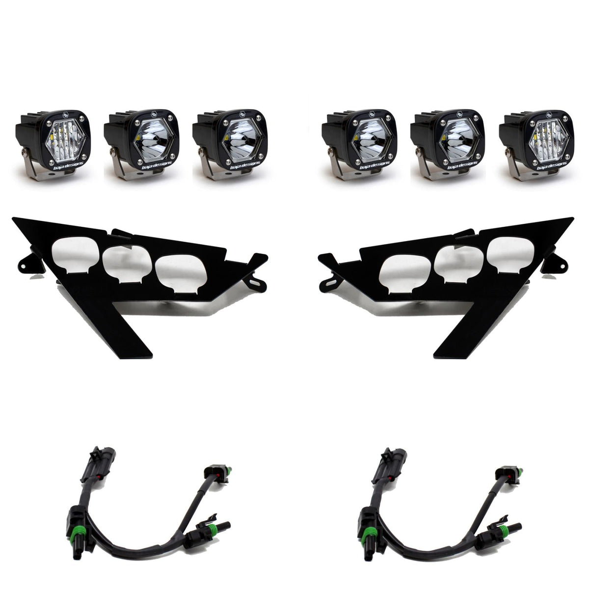 S1 LED Headlight Kit 20-24 RZR Pro XP 22-24 RZR Pro R/Turbo R Multi-Pattern Clear Baja Designs - 447156