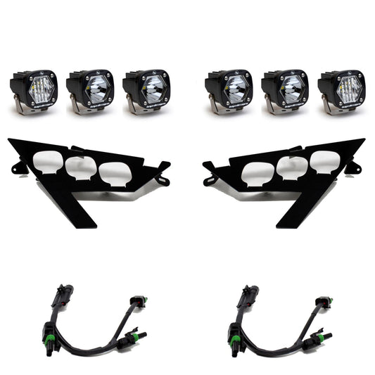 S1 LED Headlight Kit 20-24 RZR Pro XP 22-24 RZR Pro R/Turbo R Multi-Pattern Clear Baja Designs - 447156