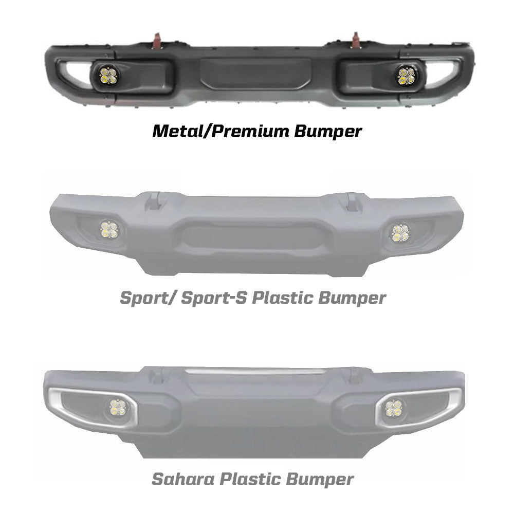 Jeep JL Fog Light Squadron-R 18-Pres Wrangler JL Rubicon Fog Pocket Kit Baja Designs Baja Designs - 447623
