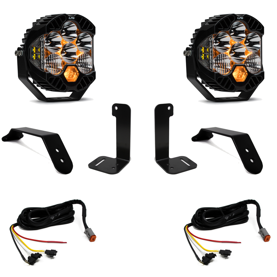 Jeep JL/JT Dual LP6 Auxiliary Light Kit w/Upfitter Baja Designs - 447659UP
