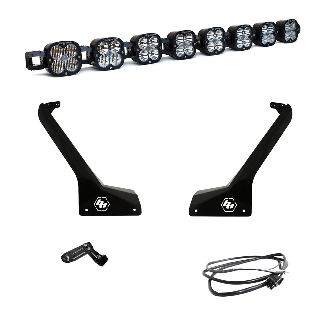 Jeep JL/JT Roof Bar LED Light Kit 8 XL Linkable w/Upfitter Baja Designs - 447664UP