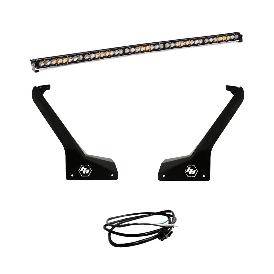 Jeep JL/JT Roof Bar LED Light Kit 50 Inch S8 w/Upfitter Baja Designs - 447665UP
