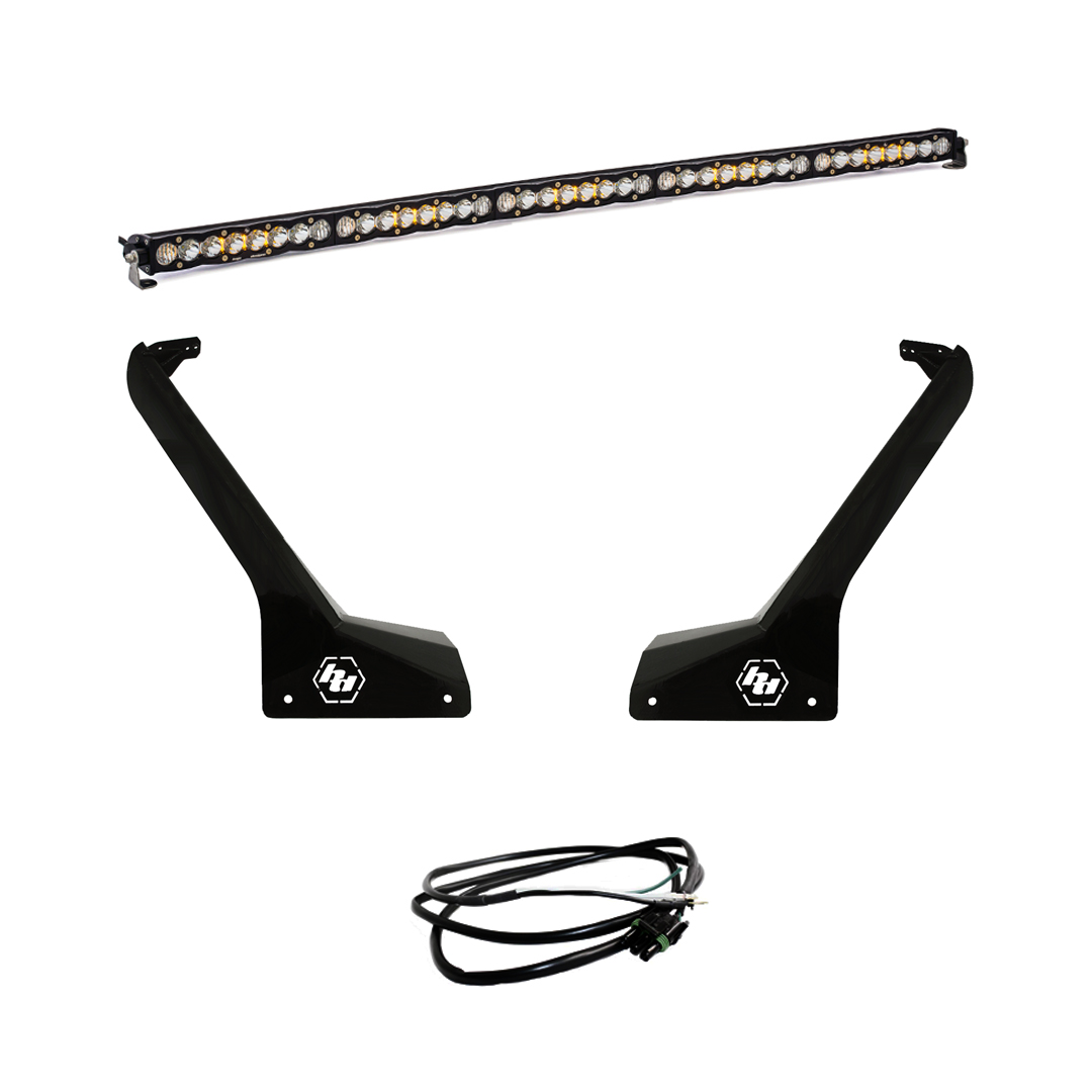Jeep JL/JT Roof Bar LED Light Kit 50 Inch S8 w/Upfitter Baja Designs - 447665UP
