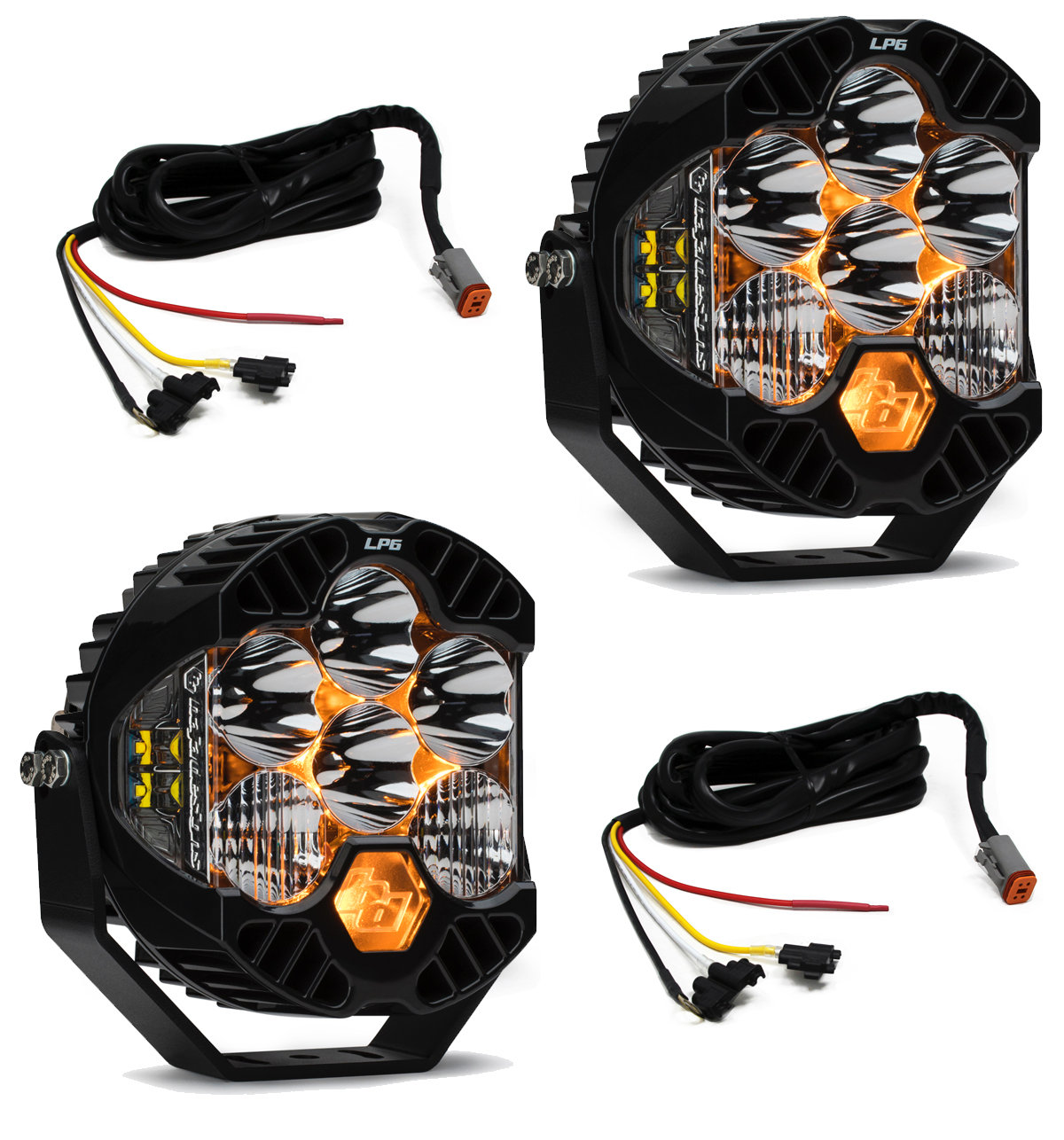 Jeep JL/JT Rubicon Steel Bumper LED Light Kit LP6 w/Upfitter Baja Designs - 447671UP