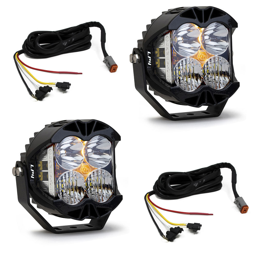 Jeep JL/JT Rubicon Steel Bumper LED Light Kit LP4 w/Upfitter Baja Designs - 447672UP