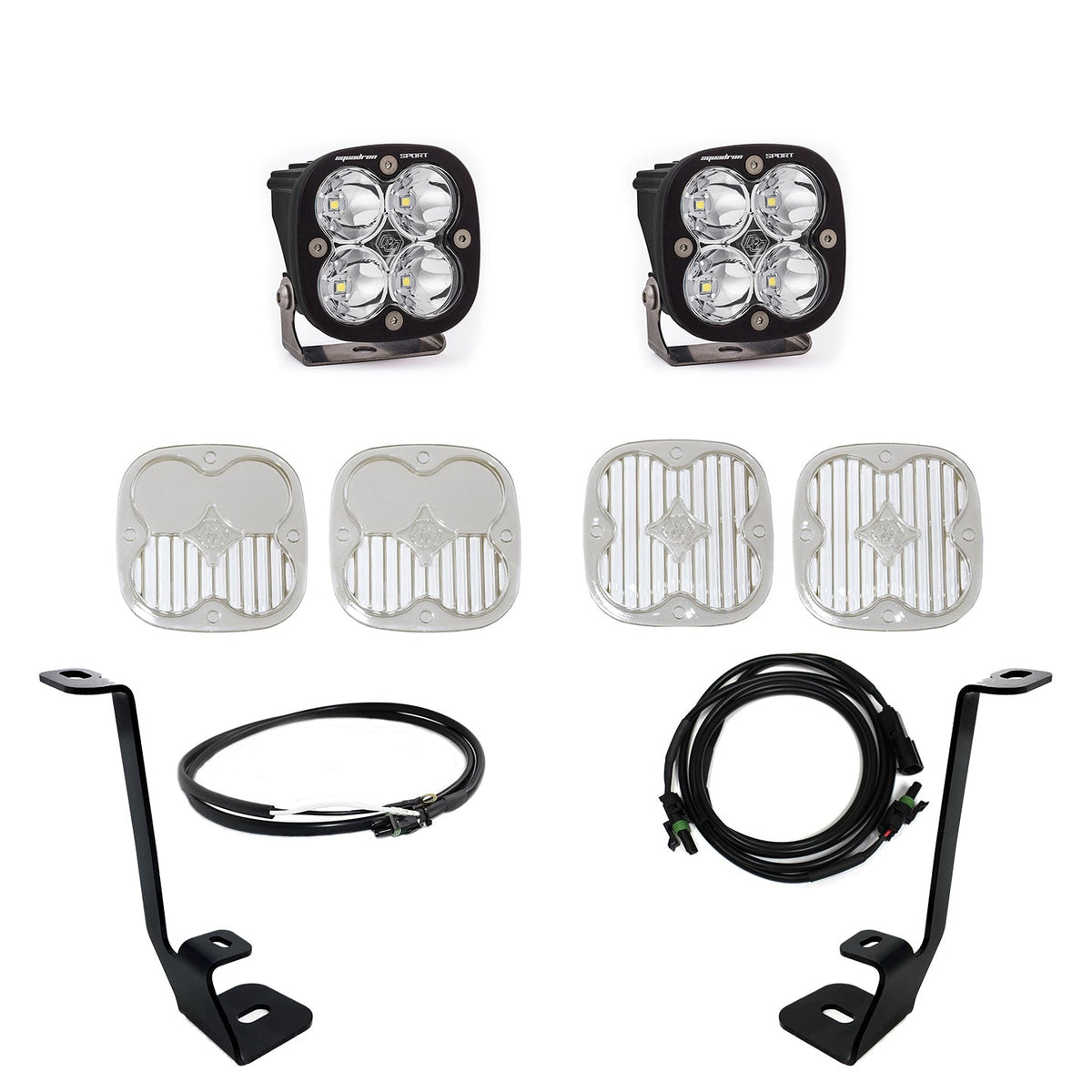 Squadron Sport A-Pillar Kit 21-23 F-150 (Spot; Clear; Upfitter Wiring) Baja Designs - 447695UP