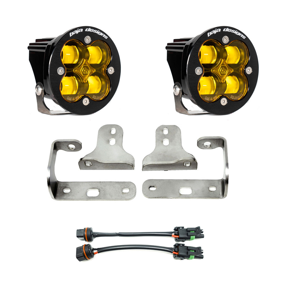 Jeep JL Fog Light Squadron-R SAE 18-Pres Wrangler JL Sport/Sport-S Fog Pocket Kit Baja Amber Baja Designs - 447722