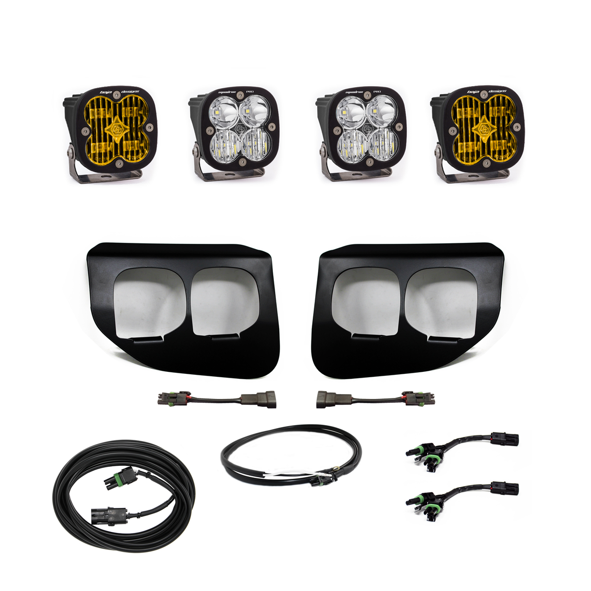 Ford Super Duty (20-22) Fog Lights FPK Baja Amber SAE/Pro DC Baja Designs w/Upfitter Baja Designs - 447737UP