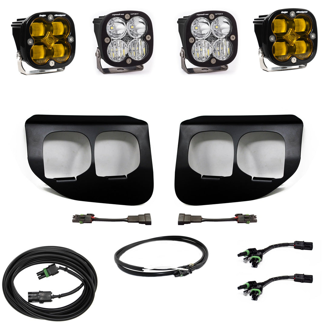 Ford Super Duty (20-22) Fog Lights FPK Baja Amber SAE/Sport DC Baja Designs w/Upfitter Baja Designs - 447739UP