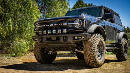 6 XL Linkable Light Bar Kit 21-Up Ford Bronco Steel Bumper Mount w/Upfitter Baja Desgins - 447750UP
