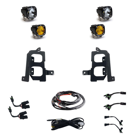 GMC 2500/3500 (20-On) Clear Spot/Baja Amber W/C Fog Pocket Kit Baja Designs - 447849
