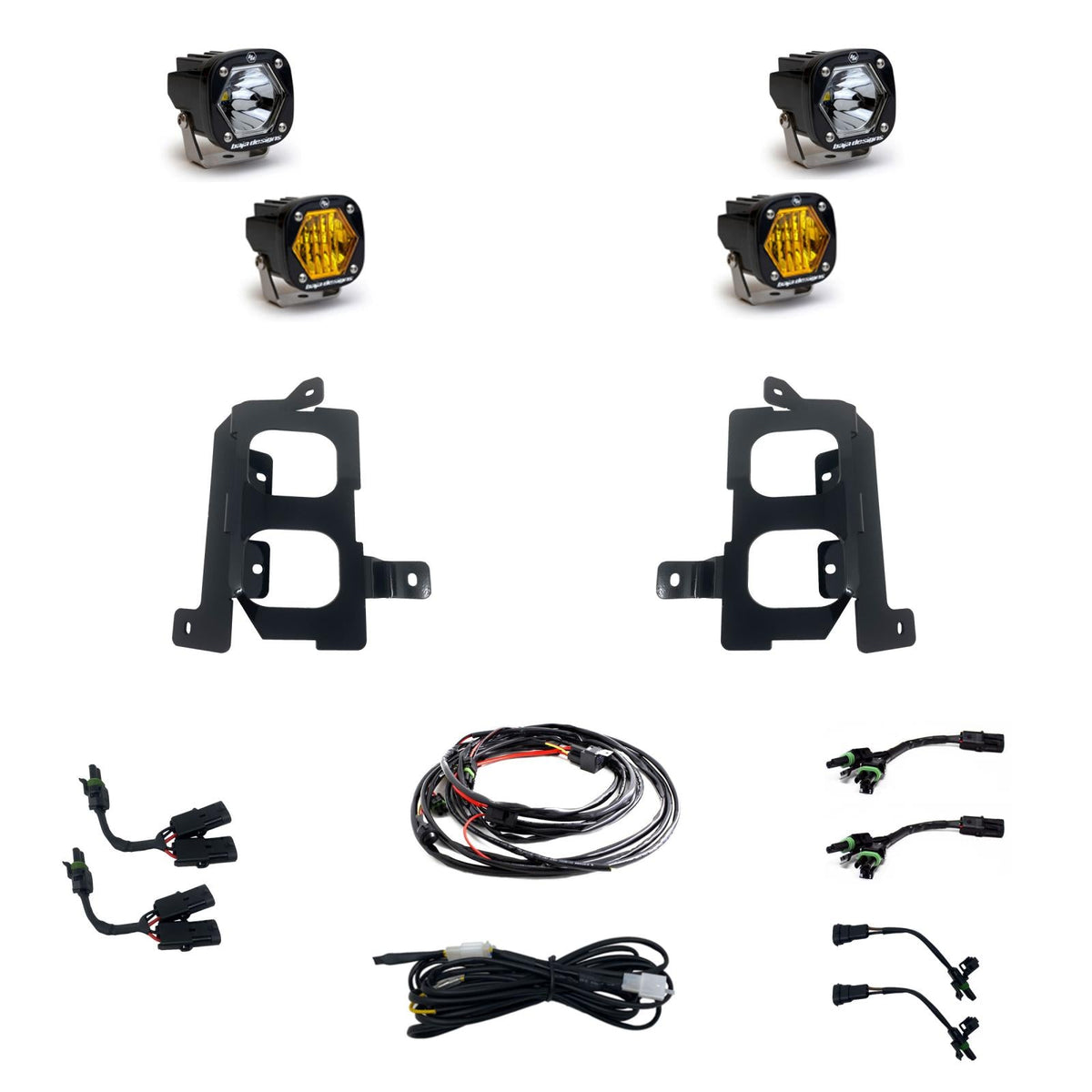 GMC 2500/3500 (20-On) Clear Spot/Baja Amber W/C Fog Pocket Kit Baja Designs - 447849