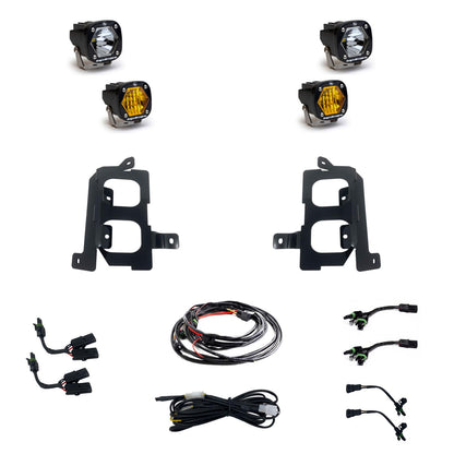 GMC 2500/3500 (20-On) Clear Spot/Baja Amber W/C Fog Pocket Kit Baja Designs - 447849
